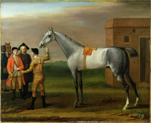 Lamprey, med sin ejer, Sir William Morgan, på Newmarket, 1723